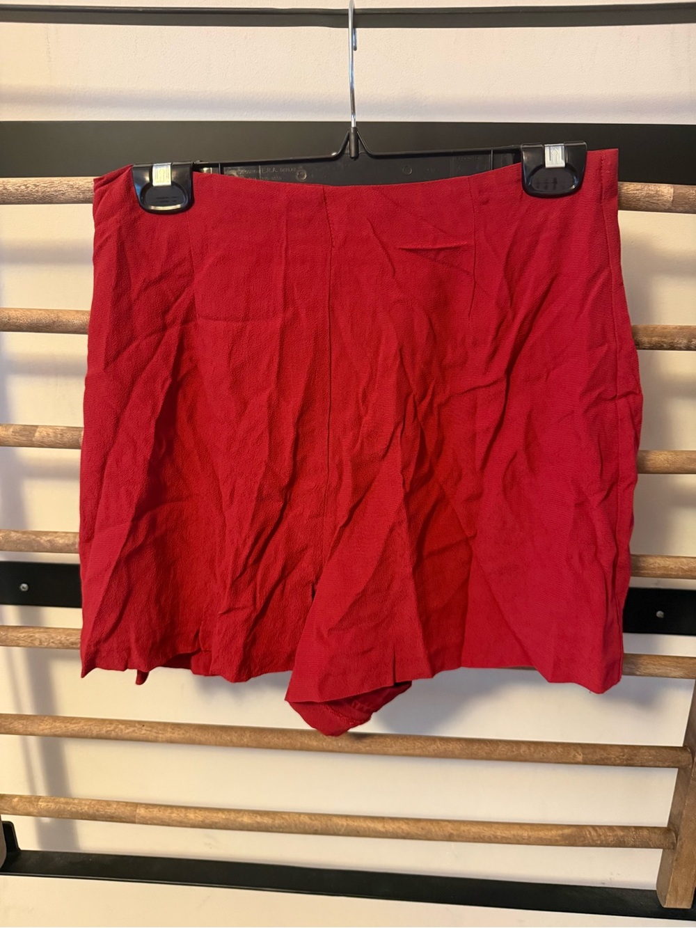 BB Dakota Red Women’s High Waisted Shorts - Flowy A-Line Style